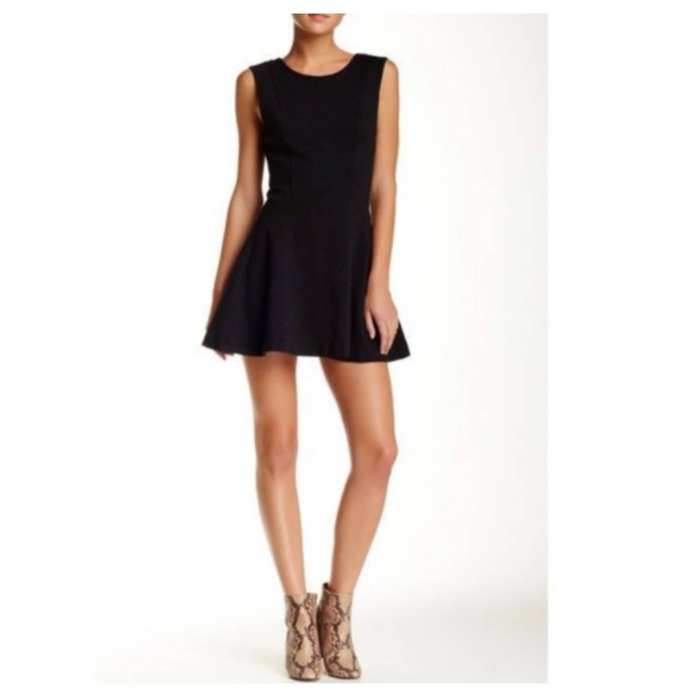 FREE PEOPLE Black Sleeveless Skater Dress